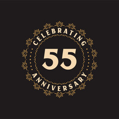 55 anniversary celebration, Greetings card for 55 years anniversary
