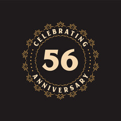 56 anniversary celebration, Greetings card for 56 years anniversary