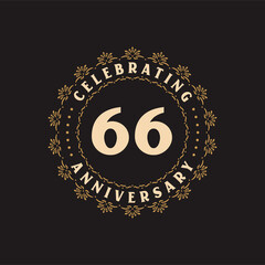 66 anniversary celebration, Greetings card for 66 years anniversary