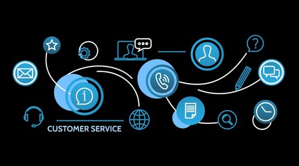Customer service banner template with call center support feedback. background vector illustration