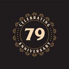 79 anniversary celebration, Greetings card for 79 years anniversary