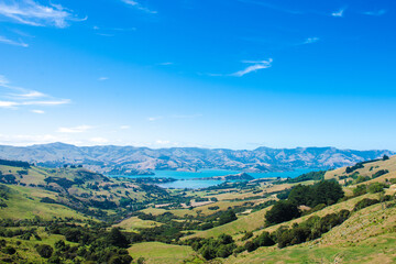 Fototapeta na wymiar View of Akaroa, Banks Peninsula, New Zealand 