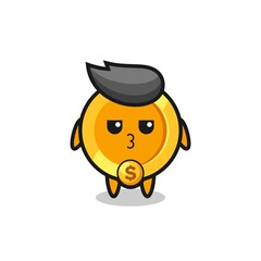 the bored expression of cute dollar currency coin characters