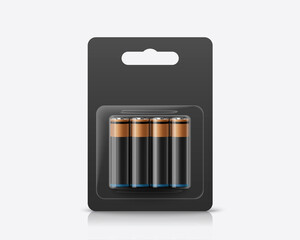 3d battery blister pack mock up - obrazy, fototapety, plakaty