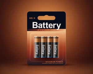 3d battery blister package design - obrazy, fototapety, plakaty