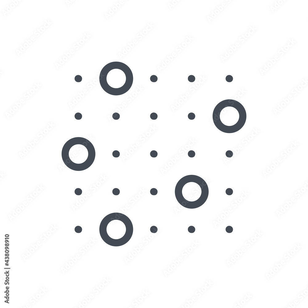 Poster neural connections and search for solution line icon. artificial intelligence connect vector outline