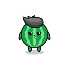 the bored expression of cute watermelon characters