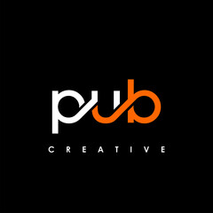 PUB Letter Initial Logo Design Template Vector Illustration