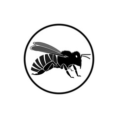 Black and white logo for honey bees