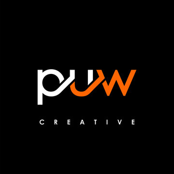 PUW Letter Initial Logo Design Template Vector Illustration