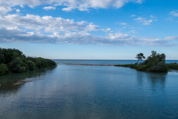 Landscape of adriatic sea, Trabocchi coast, to abruzzo, in italy.