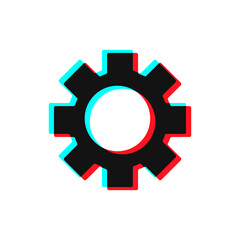 Neon Cog Wheal Gear Mechnical and Industrial Equipment Vector Icon