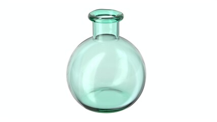 3D illustration of clean glass flask isolated on white
