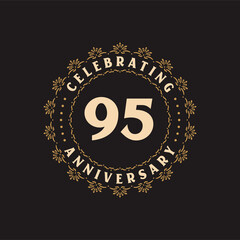 95 anniversary celebration, Greetings card for 95 years anniversary