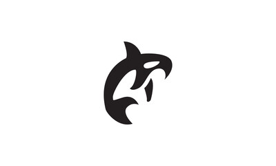modern cute shape orca whale logo vector icon illustration design - obrazy, fototapety, plakaty