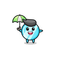 cute mirror illustration holding an umbrella
