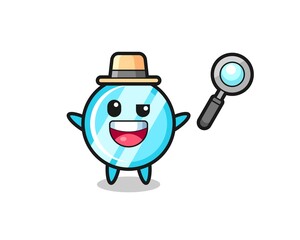 illustration of the mirror mascot as a detective who manages to solve a case