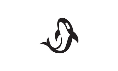 modern cute shape orca whale logo vector icon illustration design © devastudios