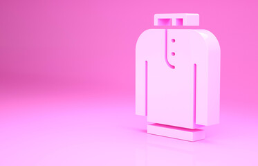 Pink Shirt kurta icon isolated on pink background. Minimalism concept. 3d illustration 3D render