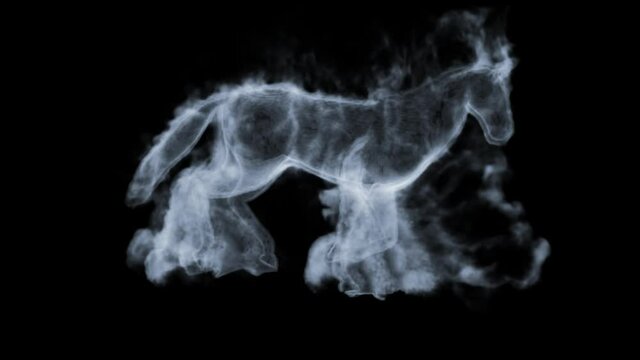Smoke horse running seamless loop, Alpha Channel