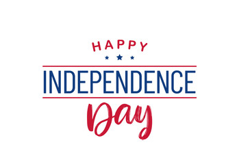 Vector illustration: Typographic lettering composition of Happy Independence Day