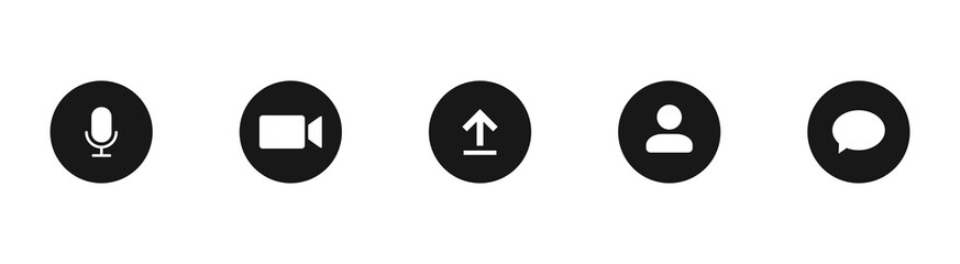 Video call icons set , Vector Illustration.