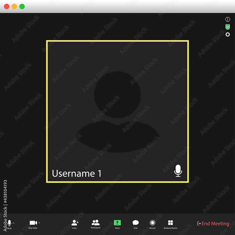 Poster video conferencing user interface. video call screen interface template. application for social comm