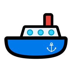 シンプルでかわいい船のイラスト