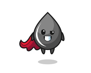 Fototapeta premium the cute oil drop character as a flying superhero