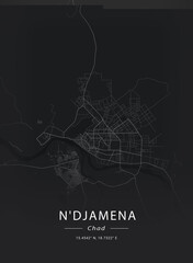 Map of N'djamena, Chad