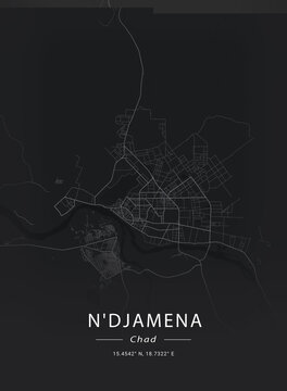 Map Of N'djamena, Chad