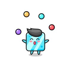 the ice cube circus cartoon juggling a ball
