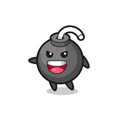 bomb cartoon with very excited pose