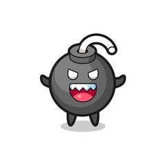 Obraz premium illustration of evil bomb mascot character
