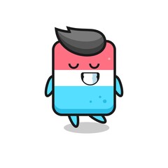 eraser cartoon illustration with a shy expression
