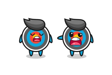 illustration of the argue between two cute target archery characters