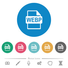 WEBP file format flat round icons