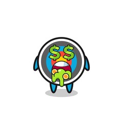 target archery character with an expression of crazy about money