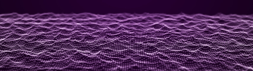 Abstract digital background of dots and lines. Futurustic computer code. Network or connection. Computer matrix. 3D rendering.