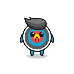 the amazed expression of the target archery cartoon