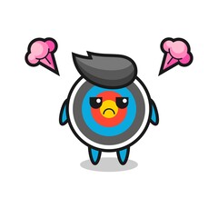 annoyed expression of the cute target archery cartoon character