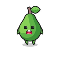 avocado illustration with apologizing expression, saying I am sorry