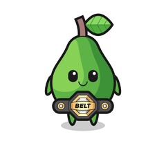 the MMA fighter avocado mascot with a belt