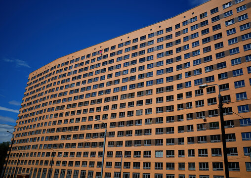 Massive multi-storied building architecture background