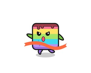 cute rainbow cake illustration is reaching the finish