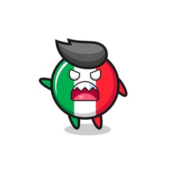 Fototapeta premium cute italy flag cartoon in a very angry pose