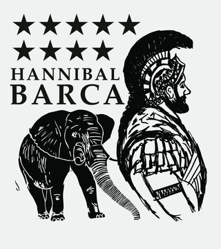 Hannibal Barca graphic design vector art