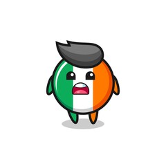 ireland flag badge illustration with apologizing expression, saying I am sorry