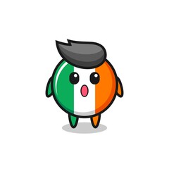 the amazed expression of the ireland flag badge cartoon