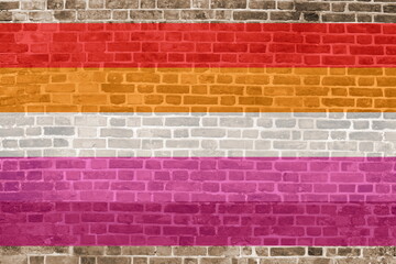 Lesbian community flag introduced in social media in 2018, with the dark orange stripe representing gender variance.
